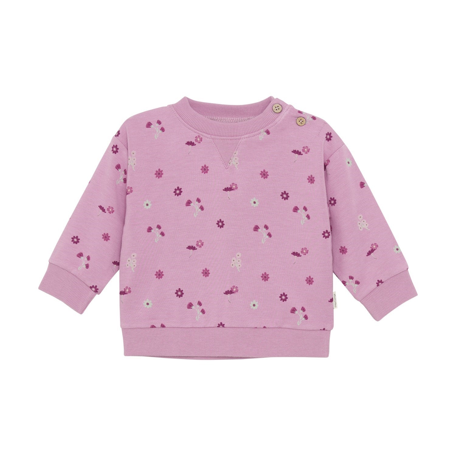 Minymo infant girl allover flower print sweatshirt