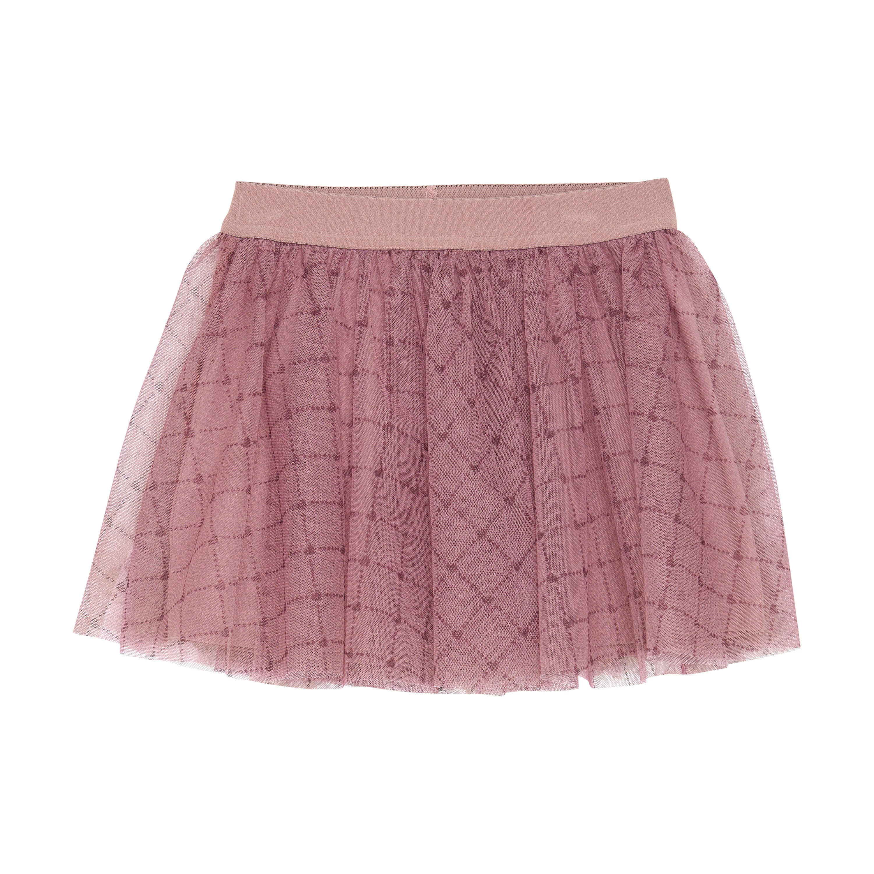 Creamie girls allover hearts mesh skirt