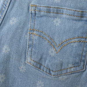 Minymo girls flower printed denim jeans