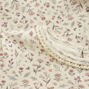 Minymo girls floral long sleeve tee
