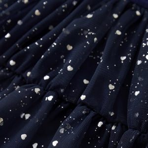 Creamie girls foil hearts mesh skirt