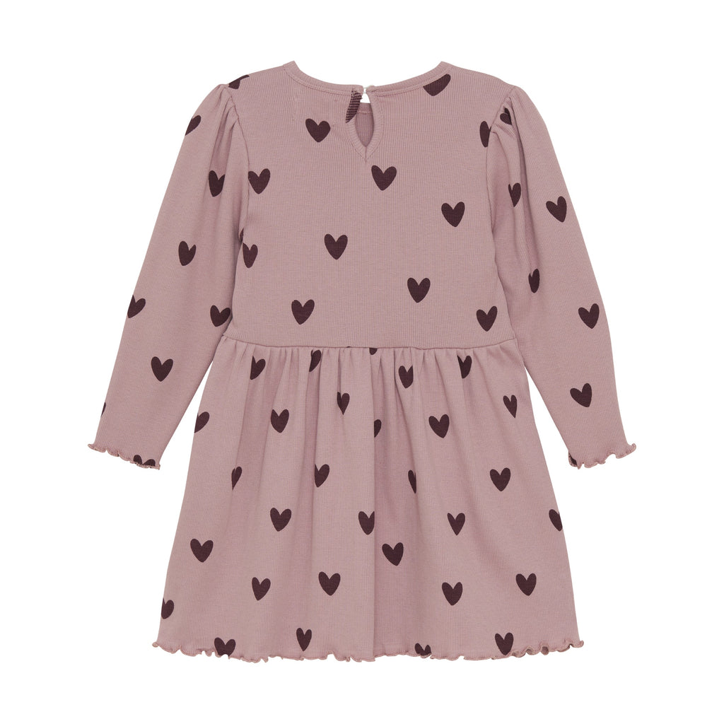 Creamie infant & girls heart print ribbed dress