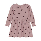 Creamie infant & girls heart print ribbed dress
