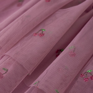 Minymo girls cherry print tulle skirt