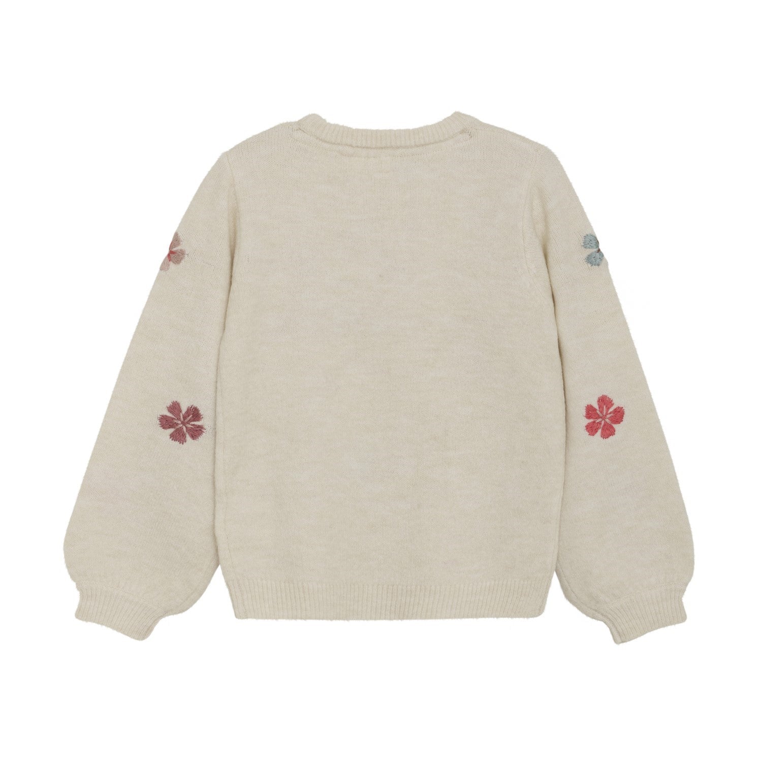 Minymo girls flower embroidered sweater