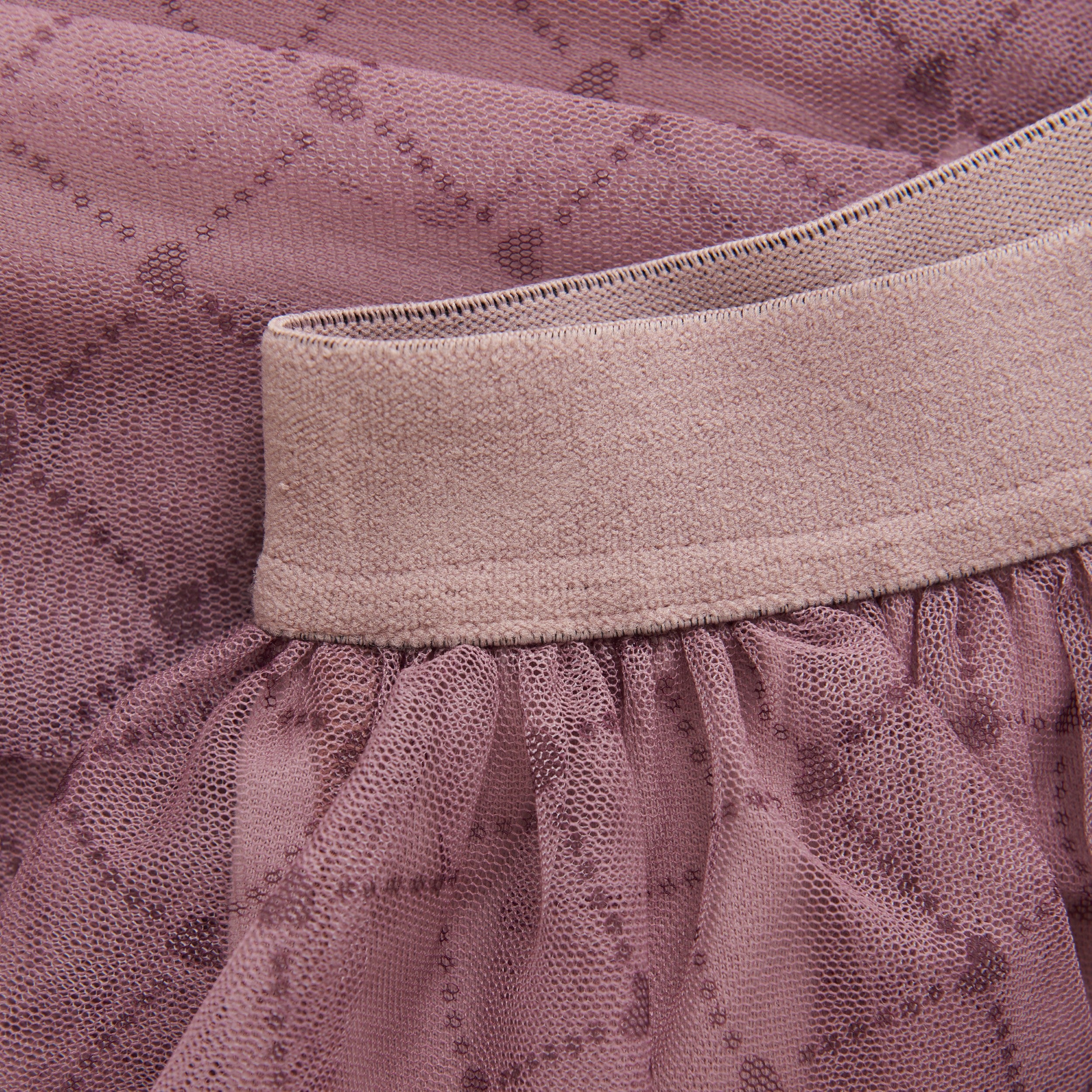 Creamie girls allover hearts mesh skirt