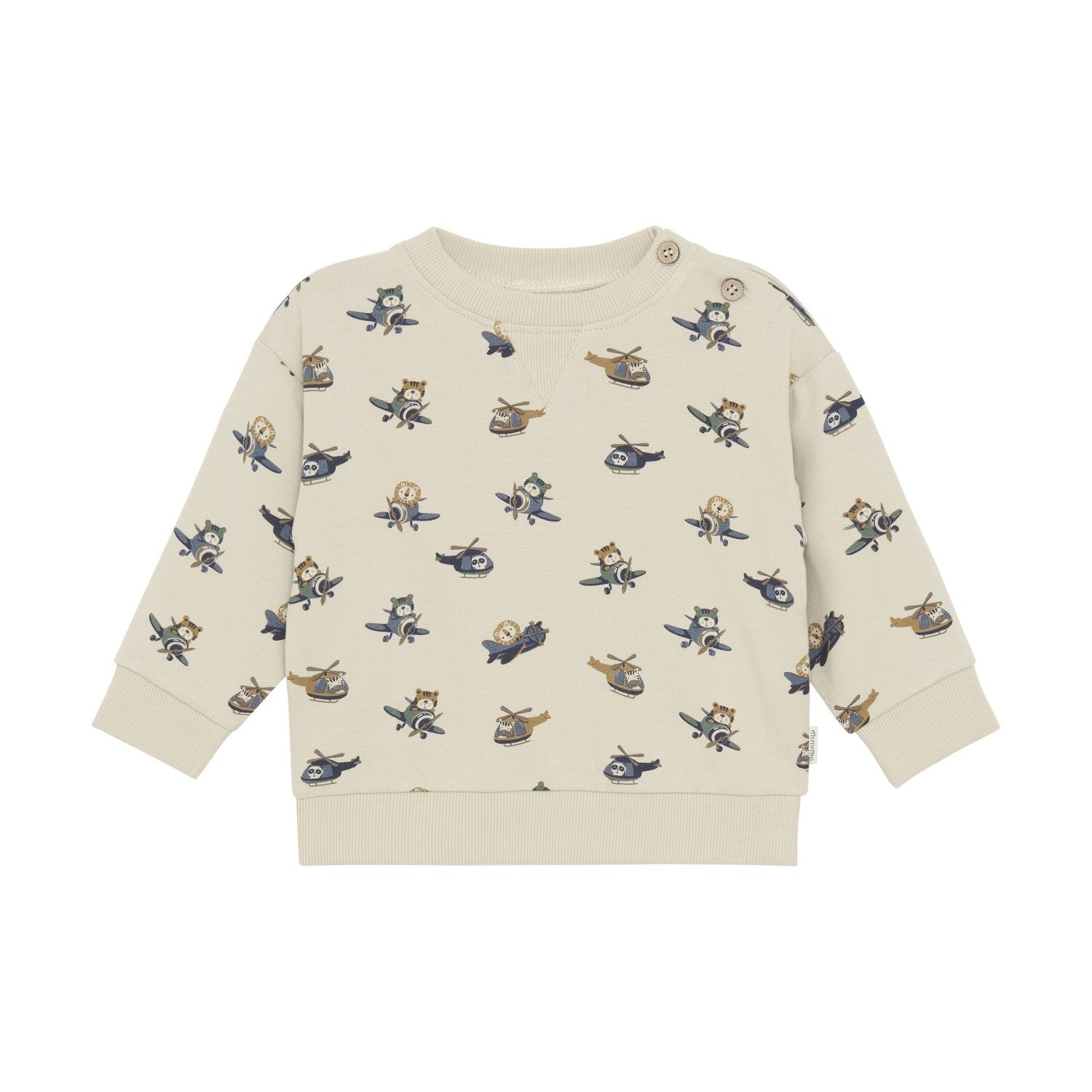 Minymo infant boy animals in airplanes print sweatshirt