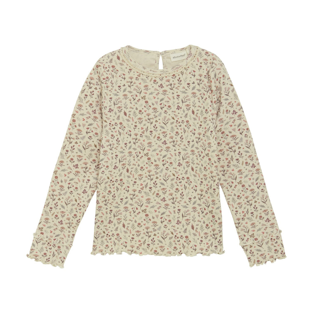 Minymo girls floral long sleeve tee