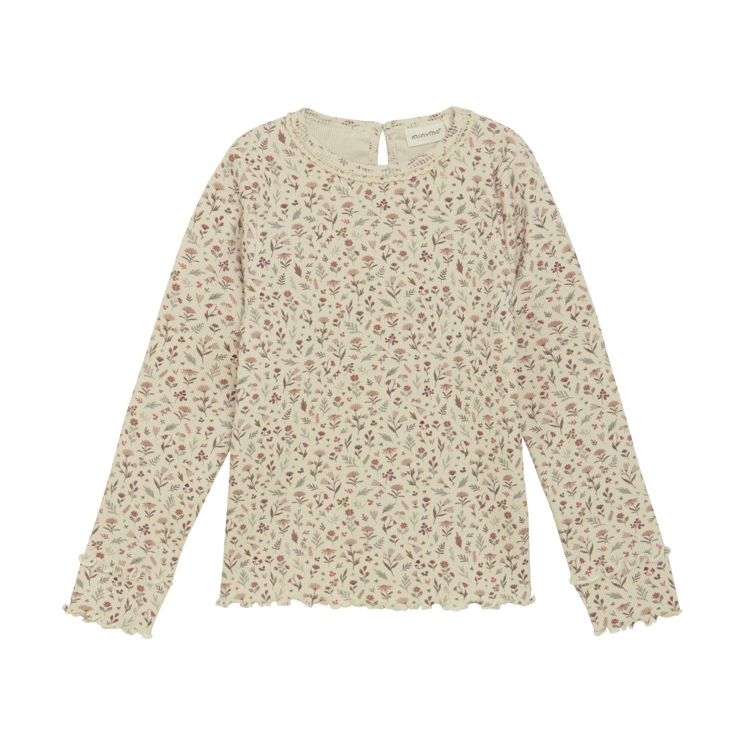Minymo girls floral long sleeve tee