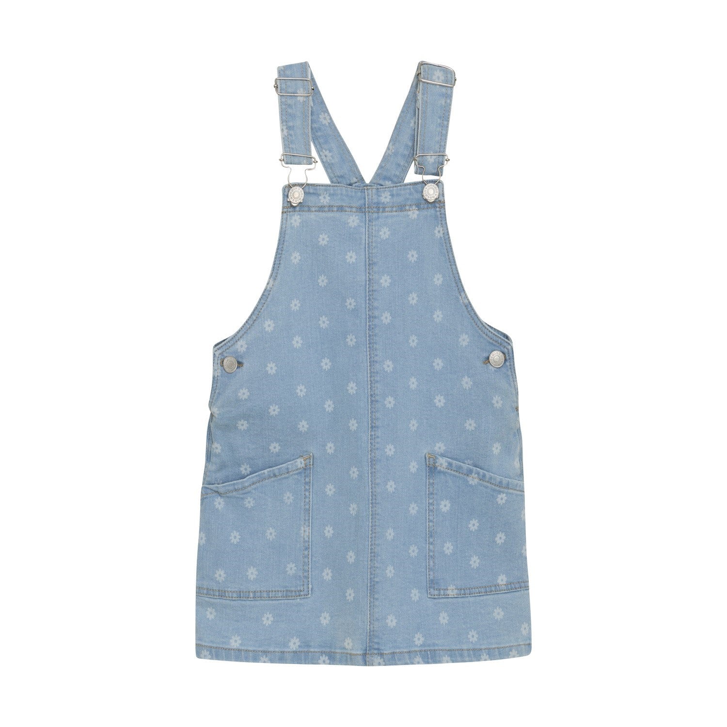 Minymo girls flower print denim jumper