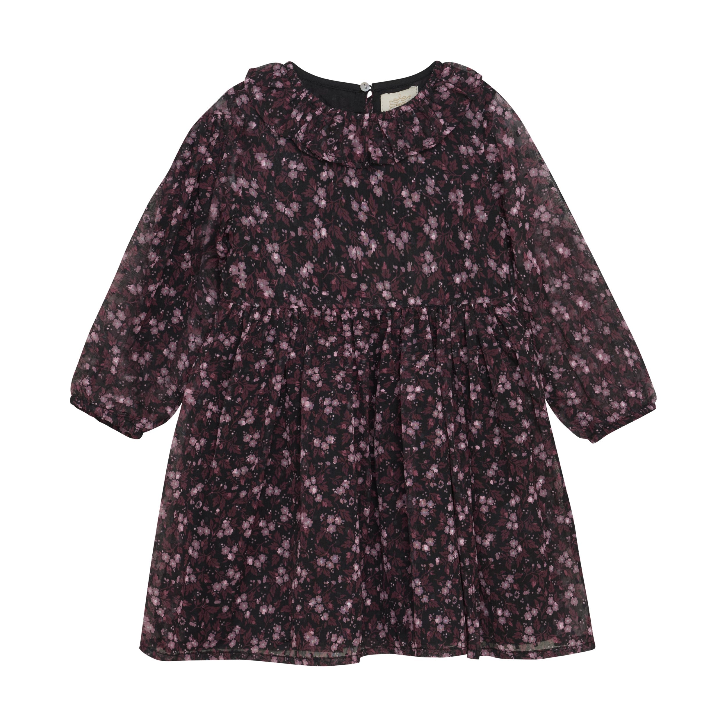 Creamie girls floral print collared dobby dress