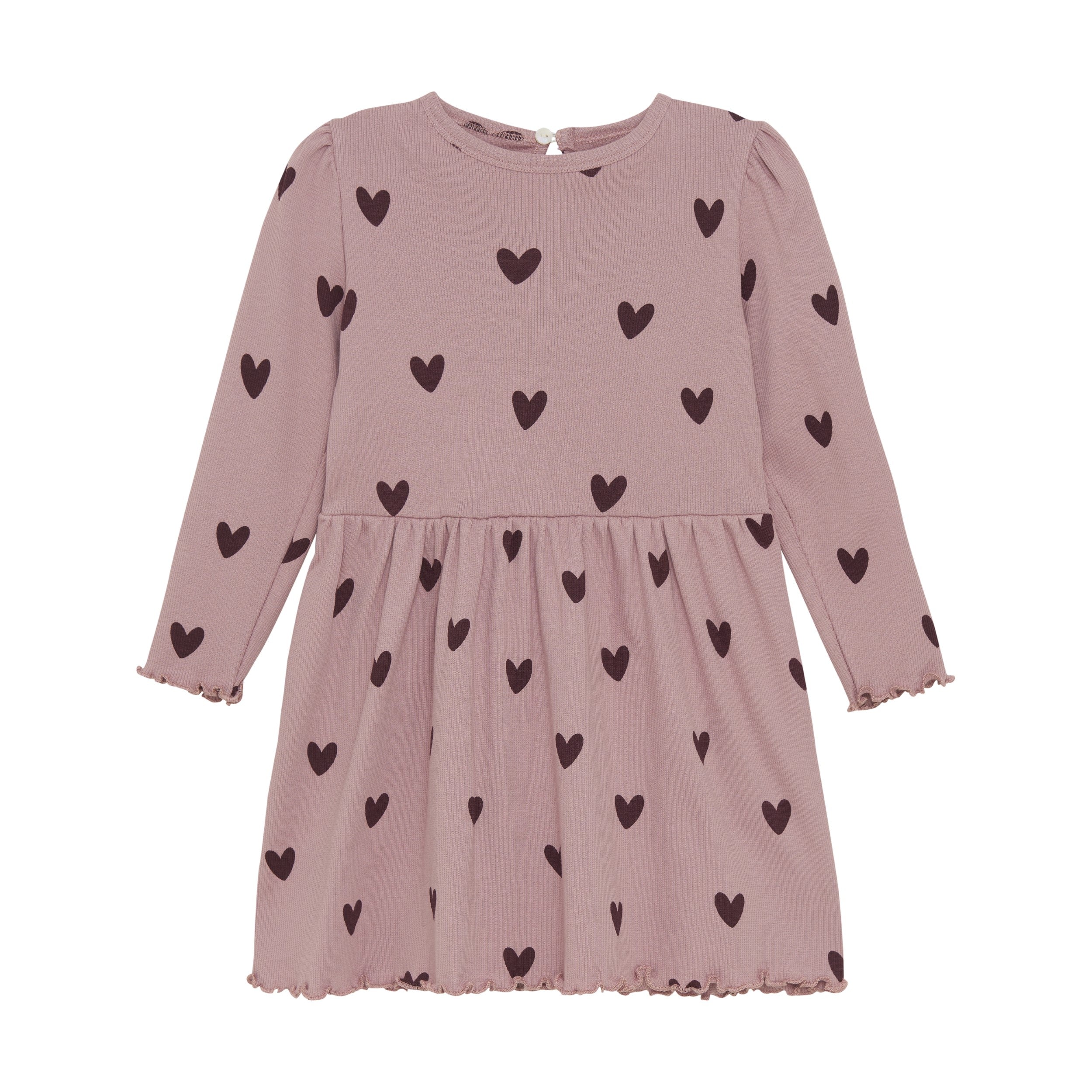 Creamie infant & girls heart print ribbed dress