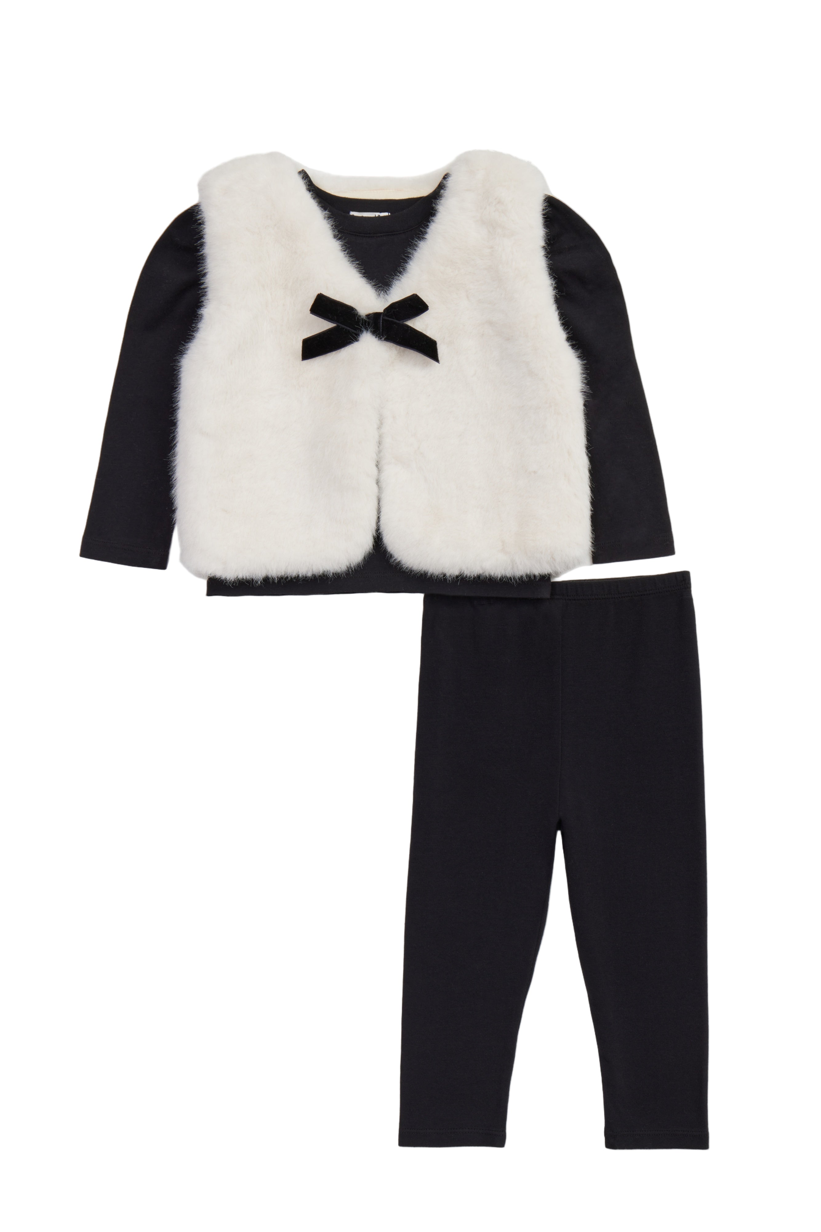 Splendid infant & girls fur vest 3-piece set