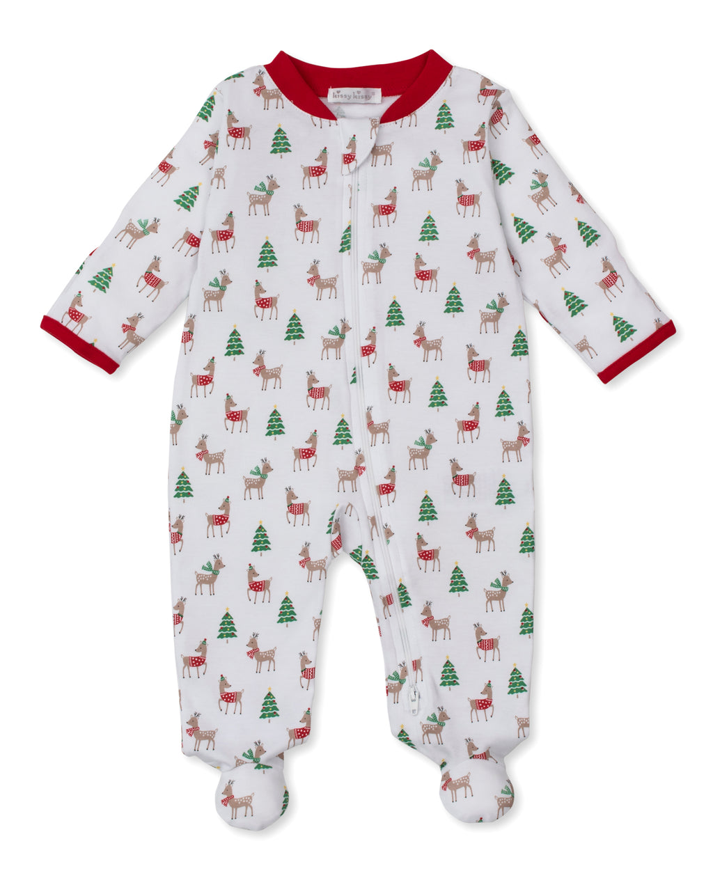 Kissy Kissy infant christmas reindeer zip footie