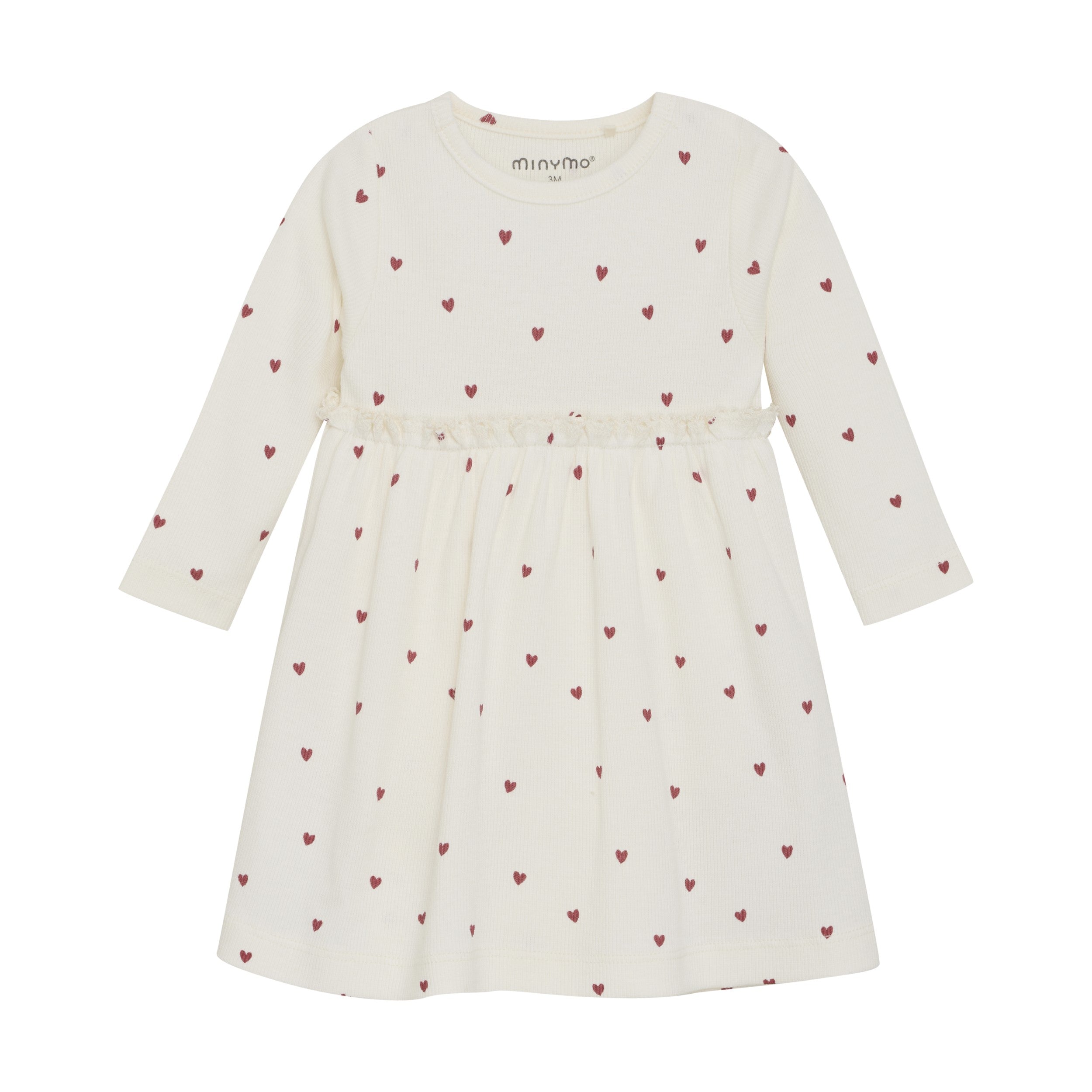 Minymo infant girl heart print onesie dress