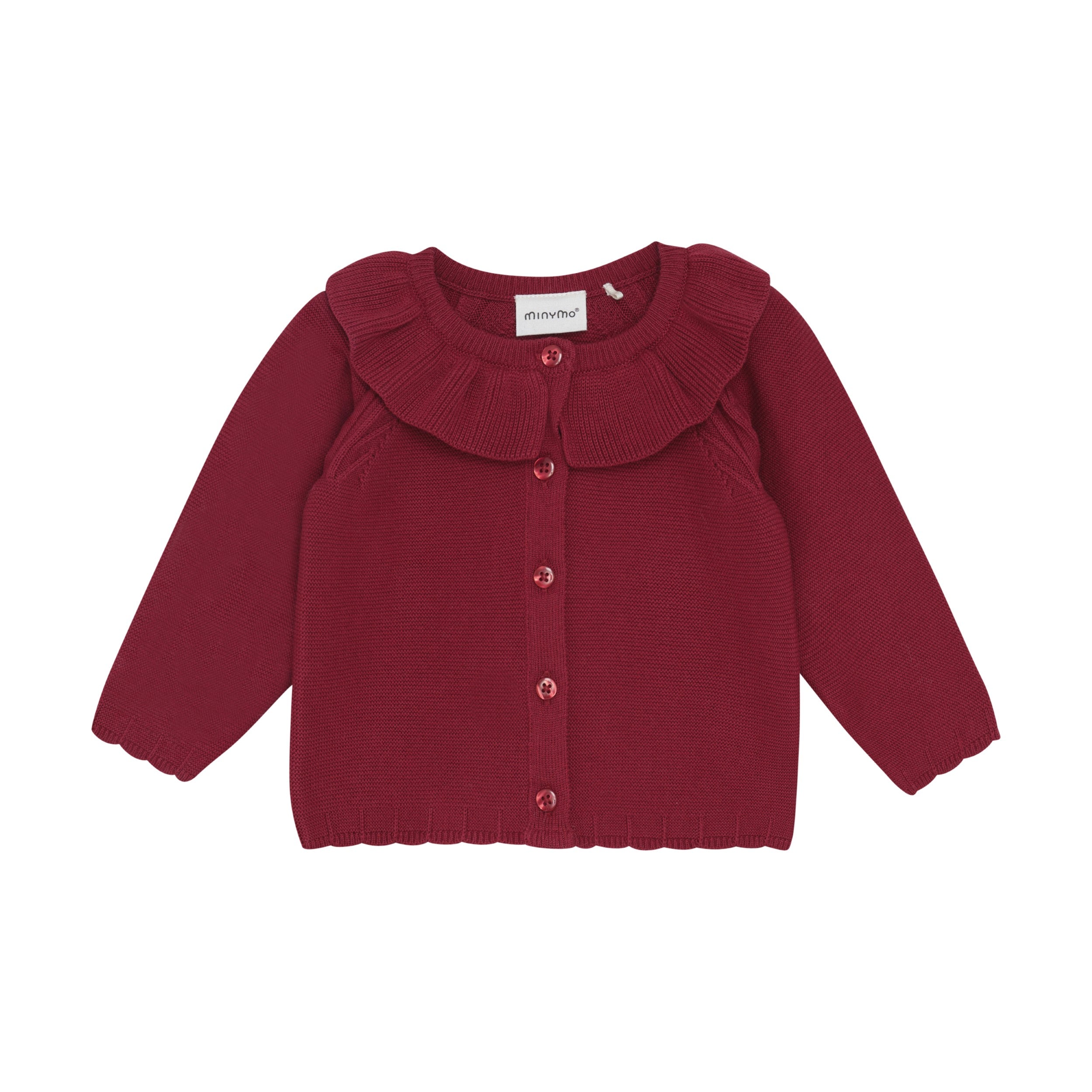 Minymo infant girl ruffle collar cardigan
