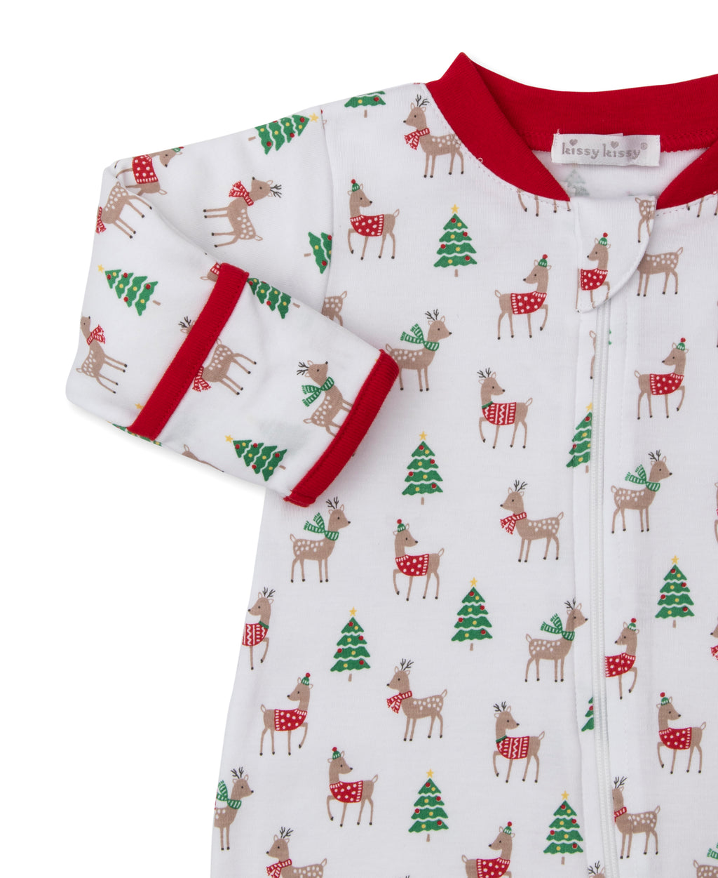 Kissy Kissy infant christmas reindeer zip footie