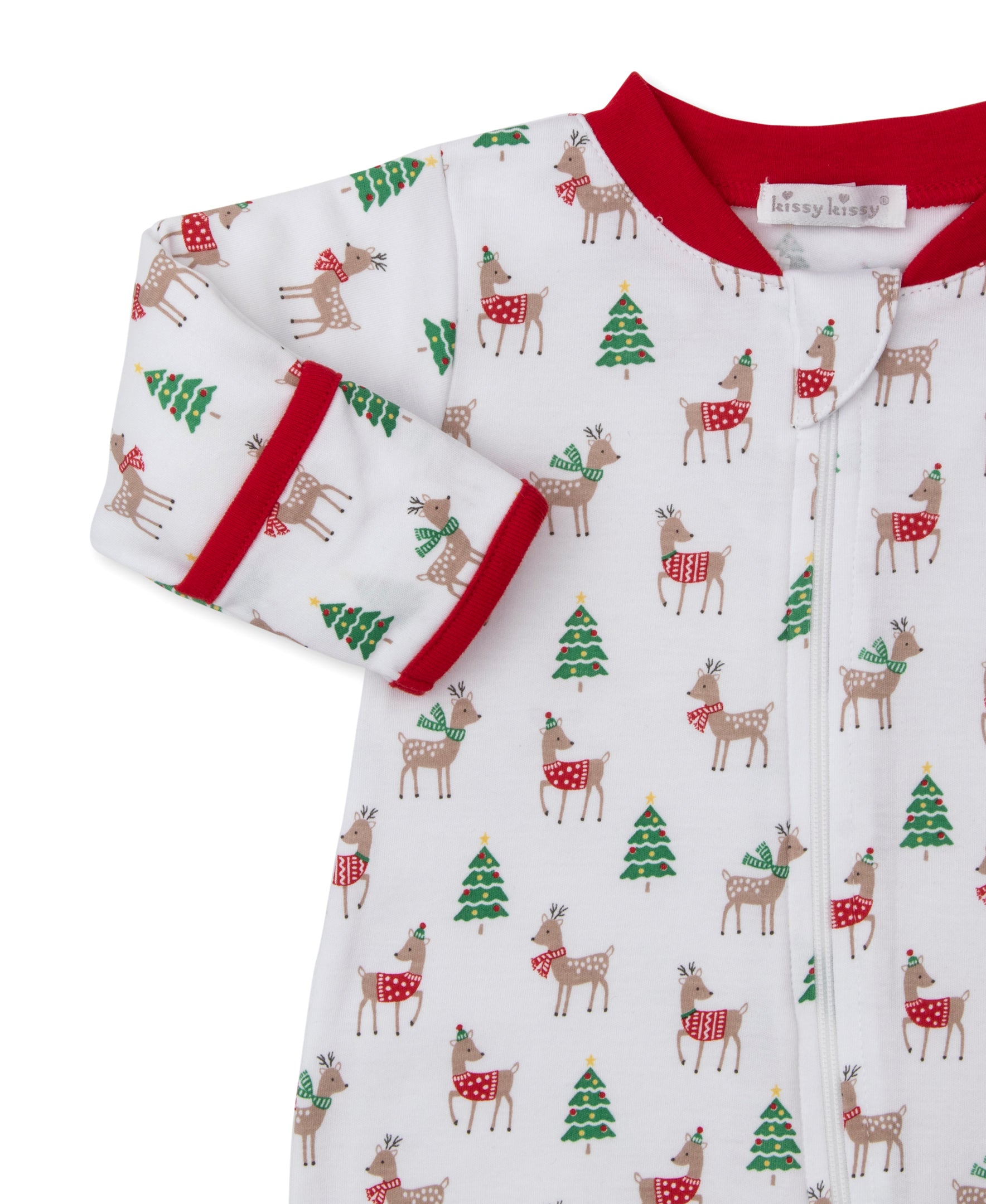 Kissy Kissy infant christmas reindeer zip footie