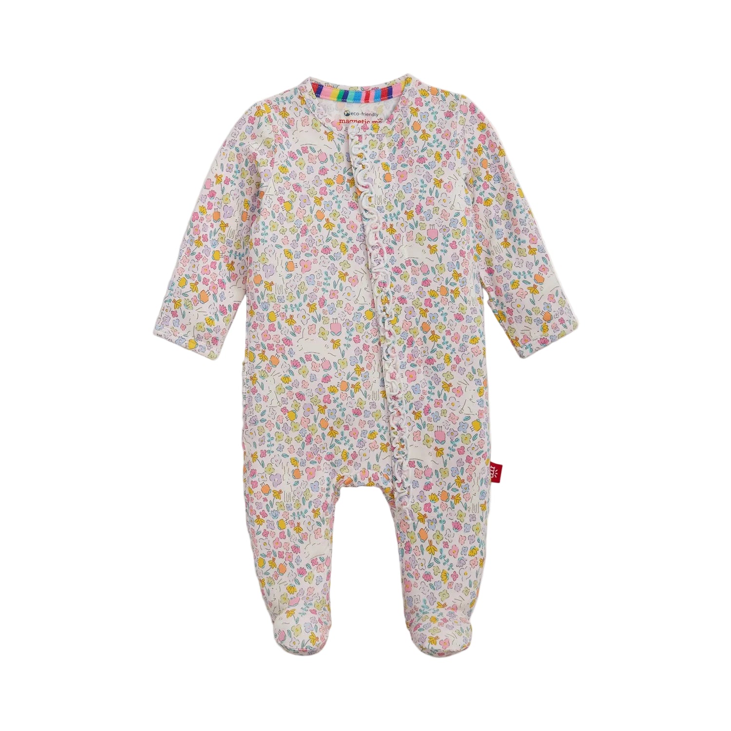 Magnetic Me infant girl bunny blossom ruffle footie