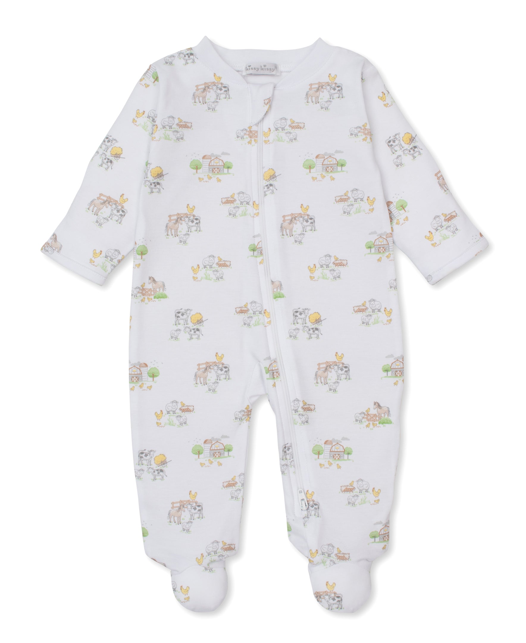 Kissy Kissy infant fun on the farm zip footie
