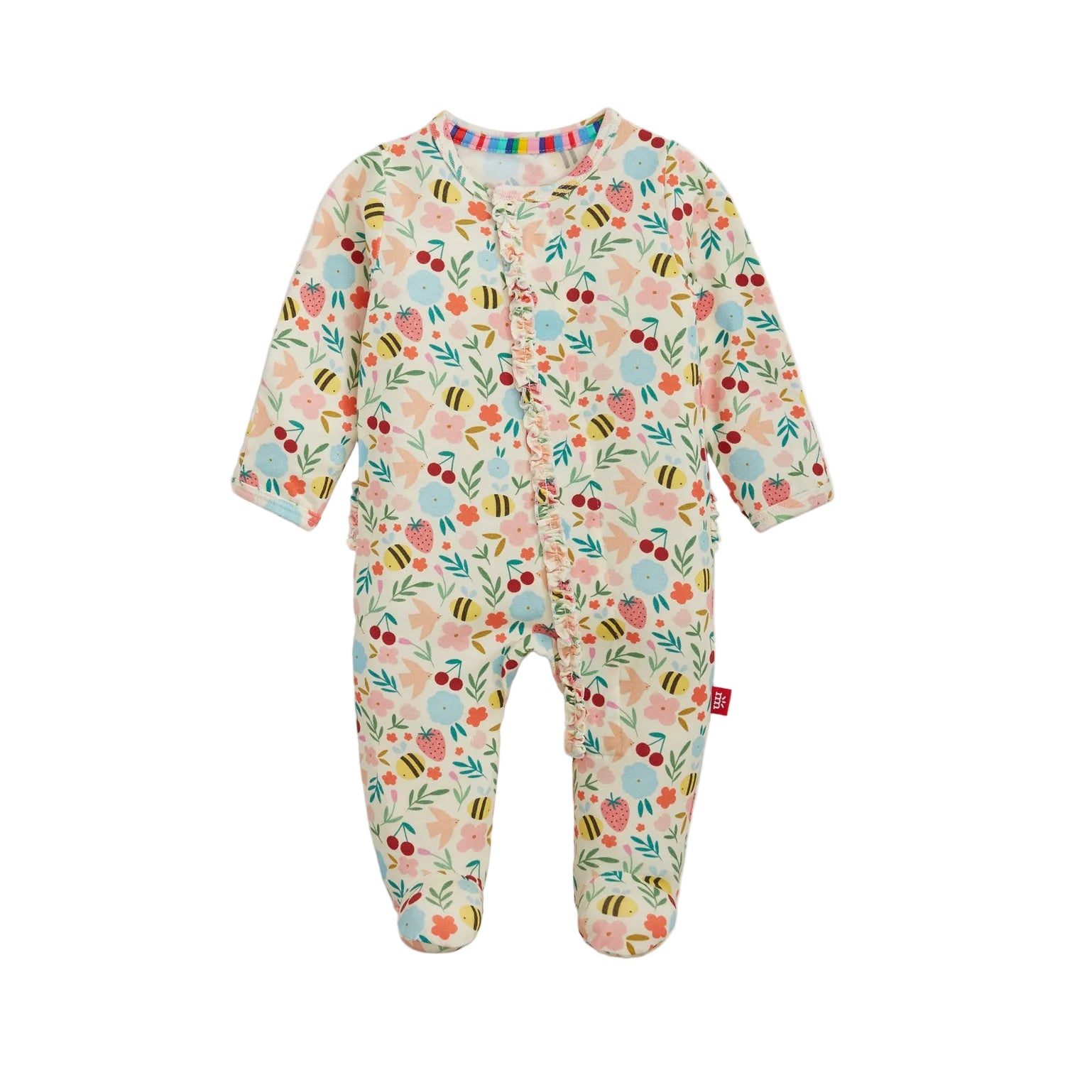 Magnetic Me infant girl honey blossom ruffle footie