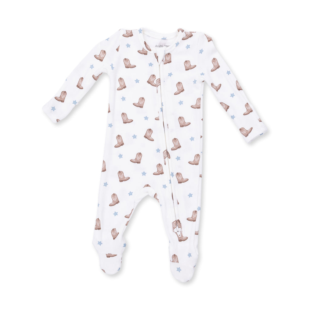 Angel Dear infant mini cowboy boots zipper footie