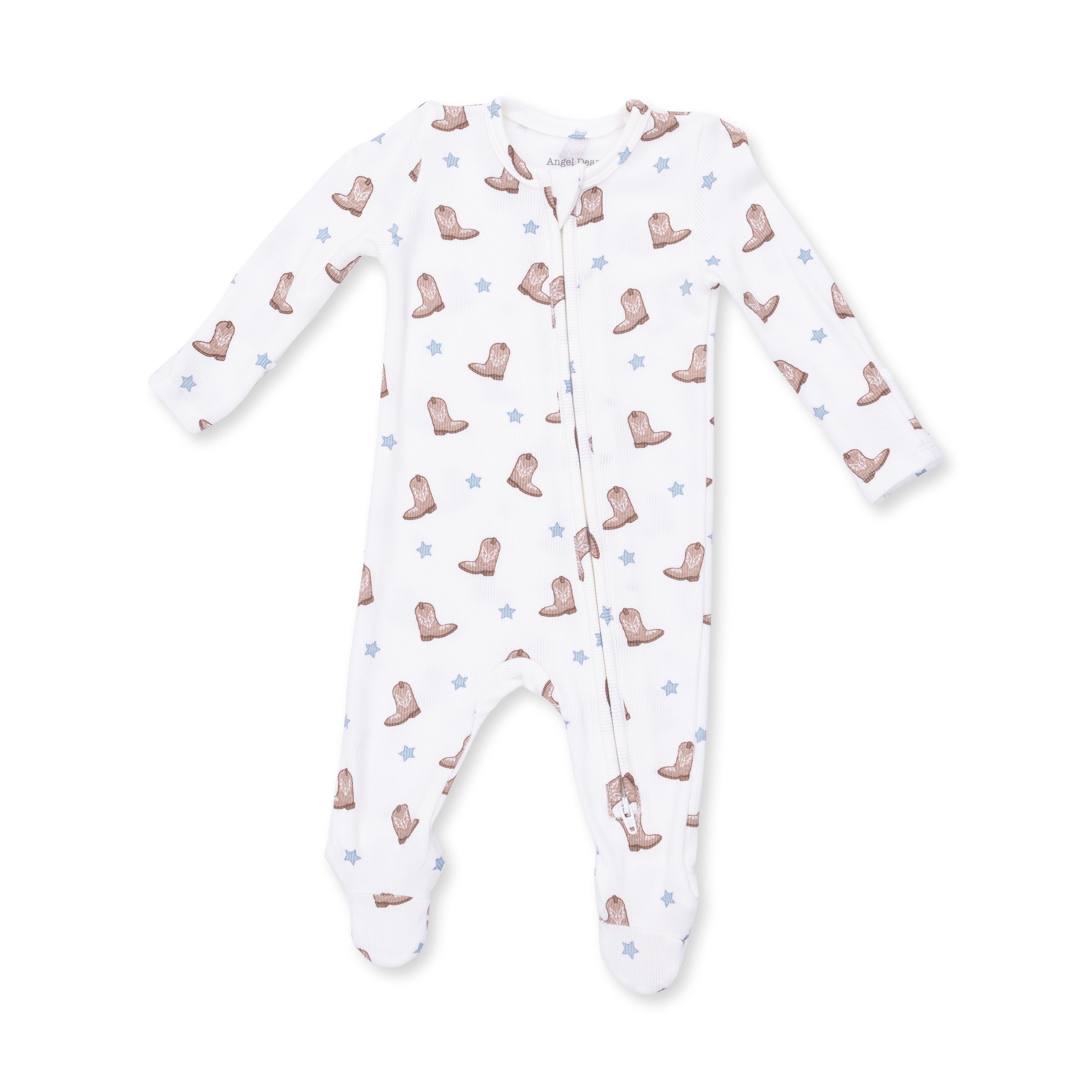 Angel Dear infant mini cowboy boots zipper footie