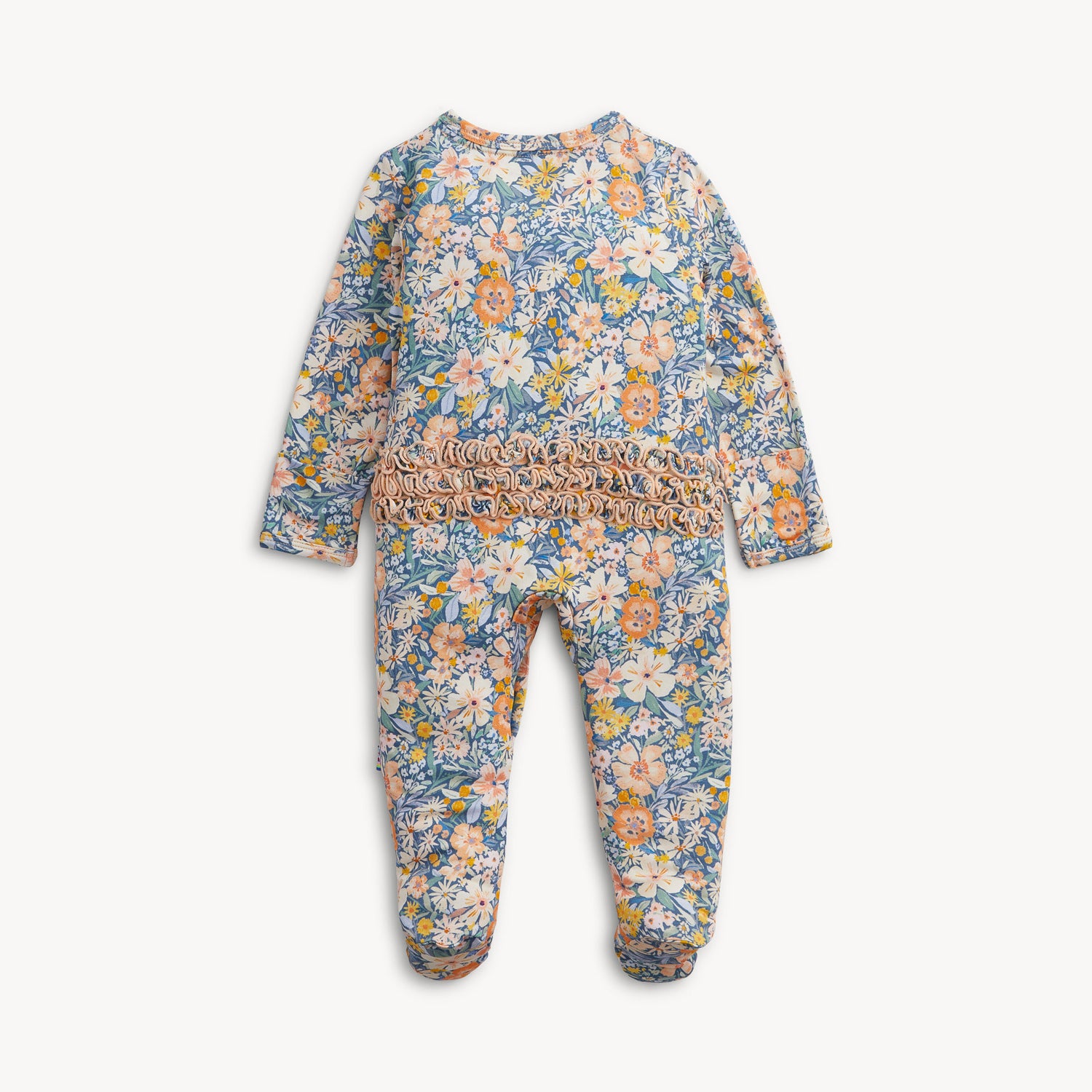 Magnetic Me infant girl flora modal ruffle footie