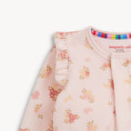Magnetic Me infant girl floral velour footie