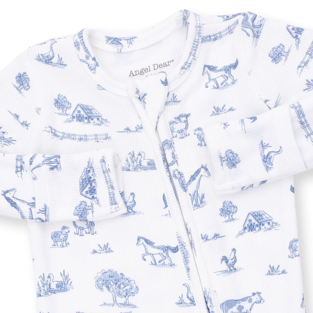 Angel Dear infant farm friends zipper footie