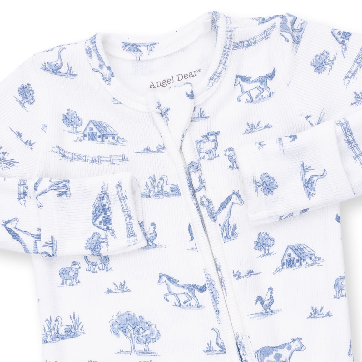 Angel Dear infant farm friends zipper footie