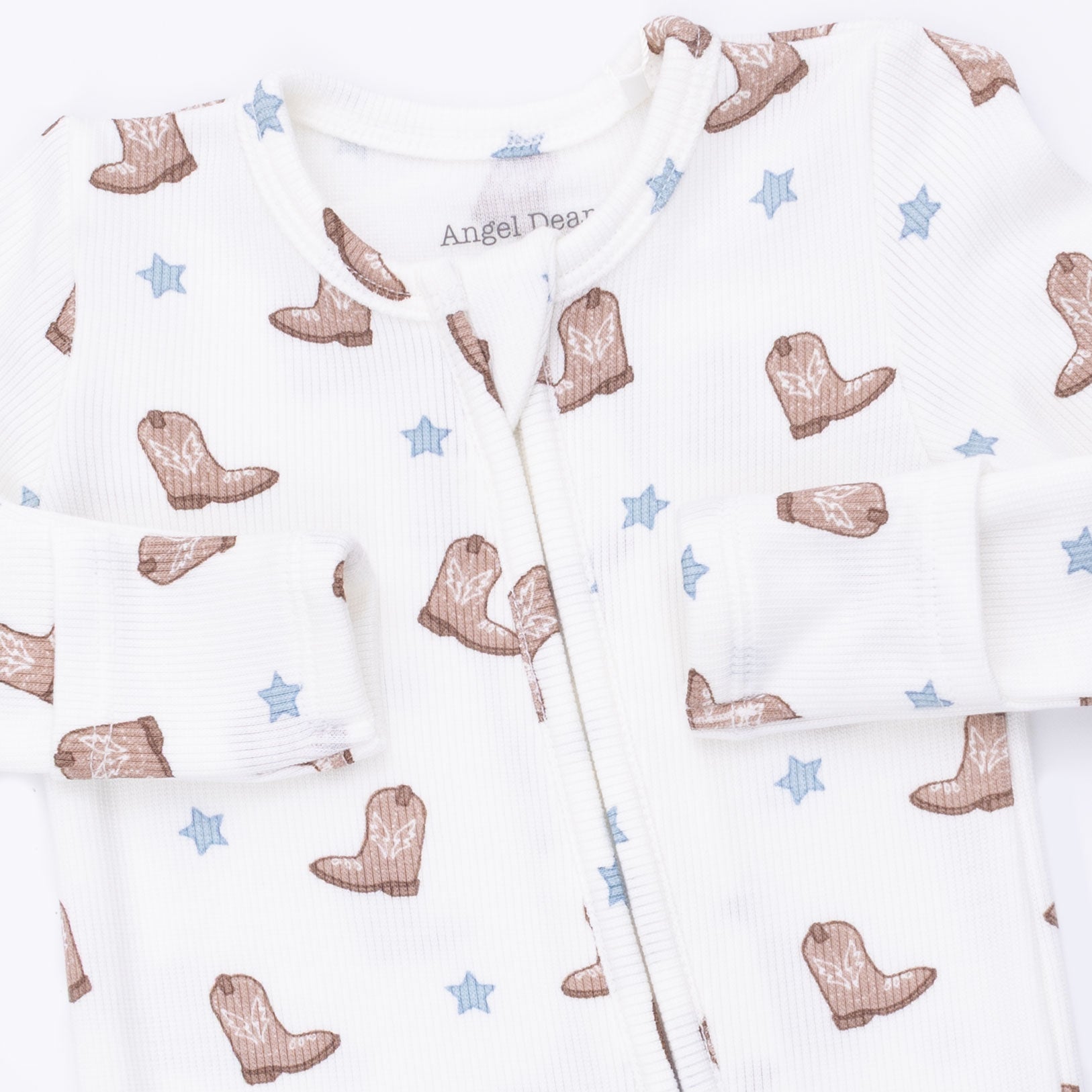 Angel Dear infant mini cowboy boots zipper footie