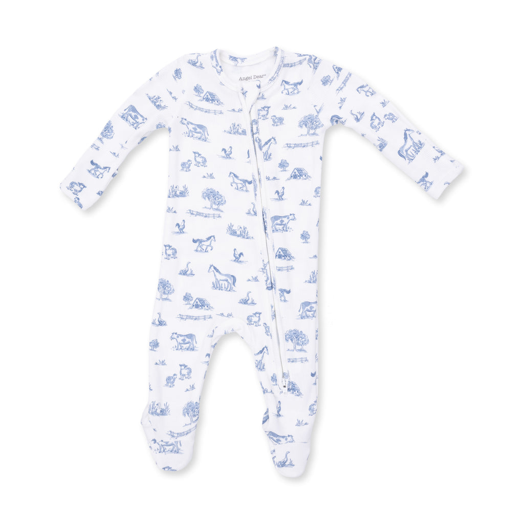 Angel Dear infant farm friends zipper footie