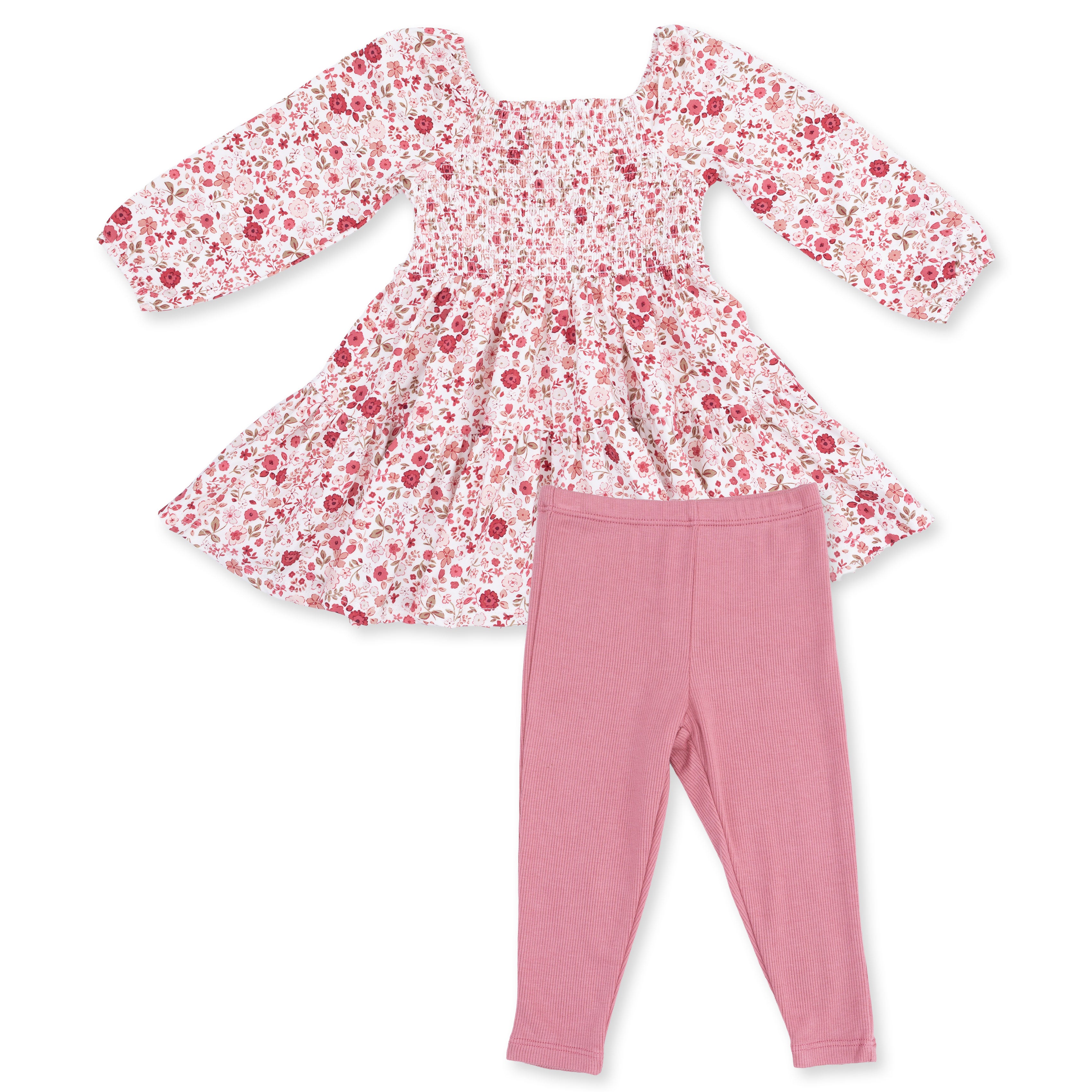 Angel Dear girls serene floral dress & leggings set