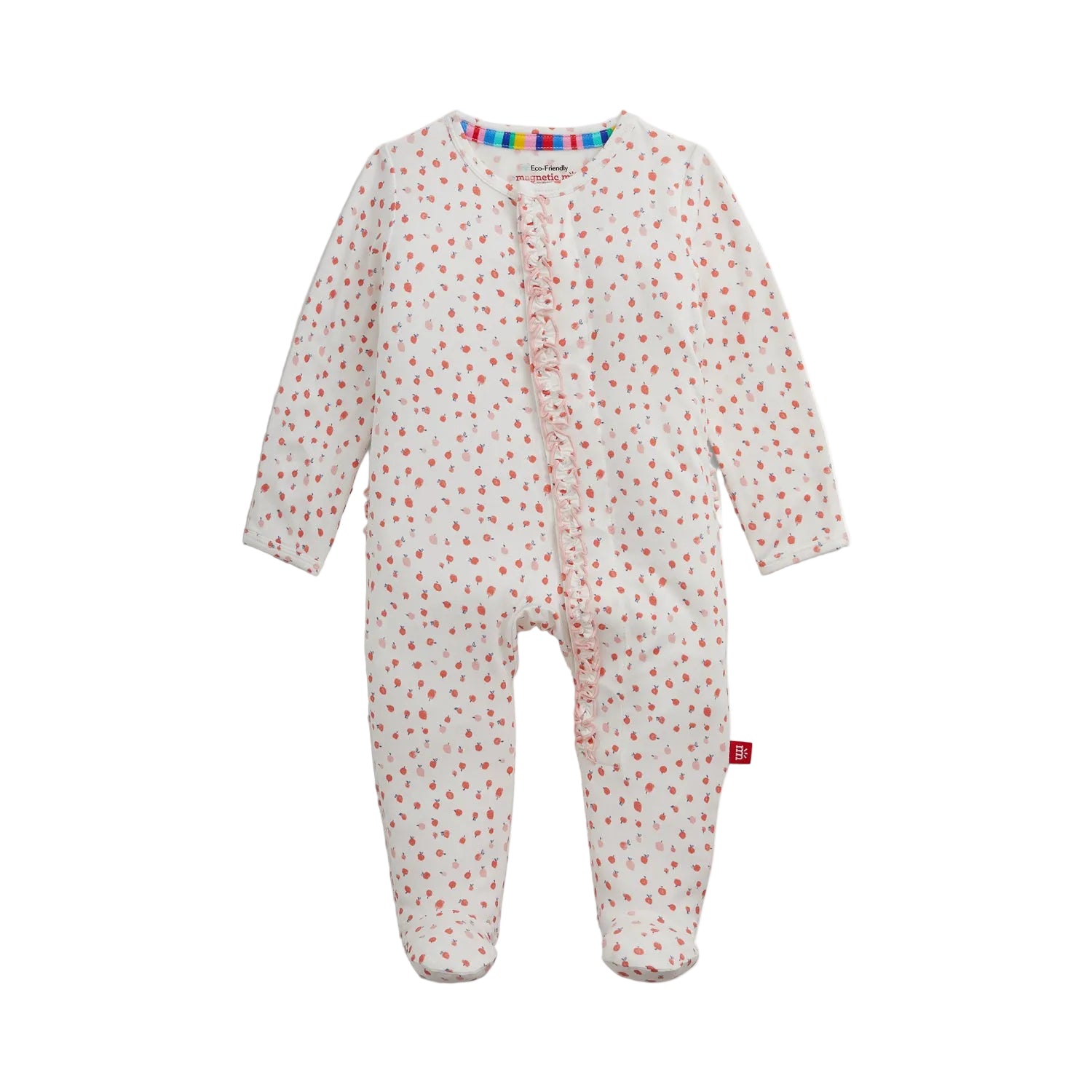 Magnetic Me infant girl apple blossom modal ruffle footie