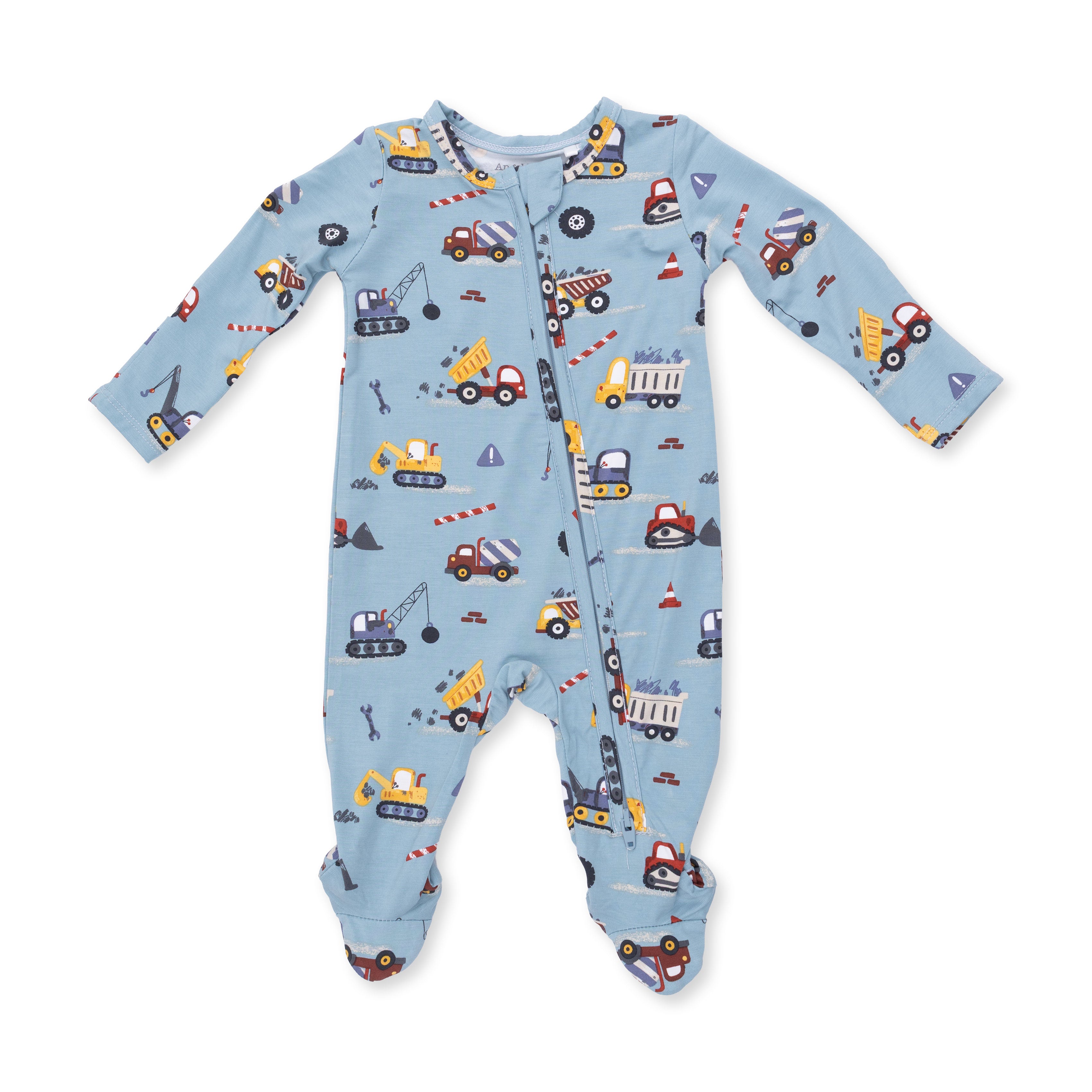 Angel Dear infant boy crayon construction zipper footie