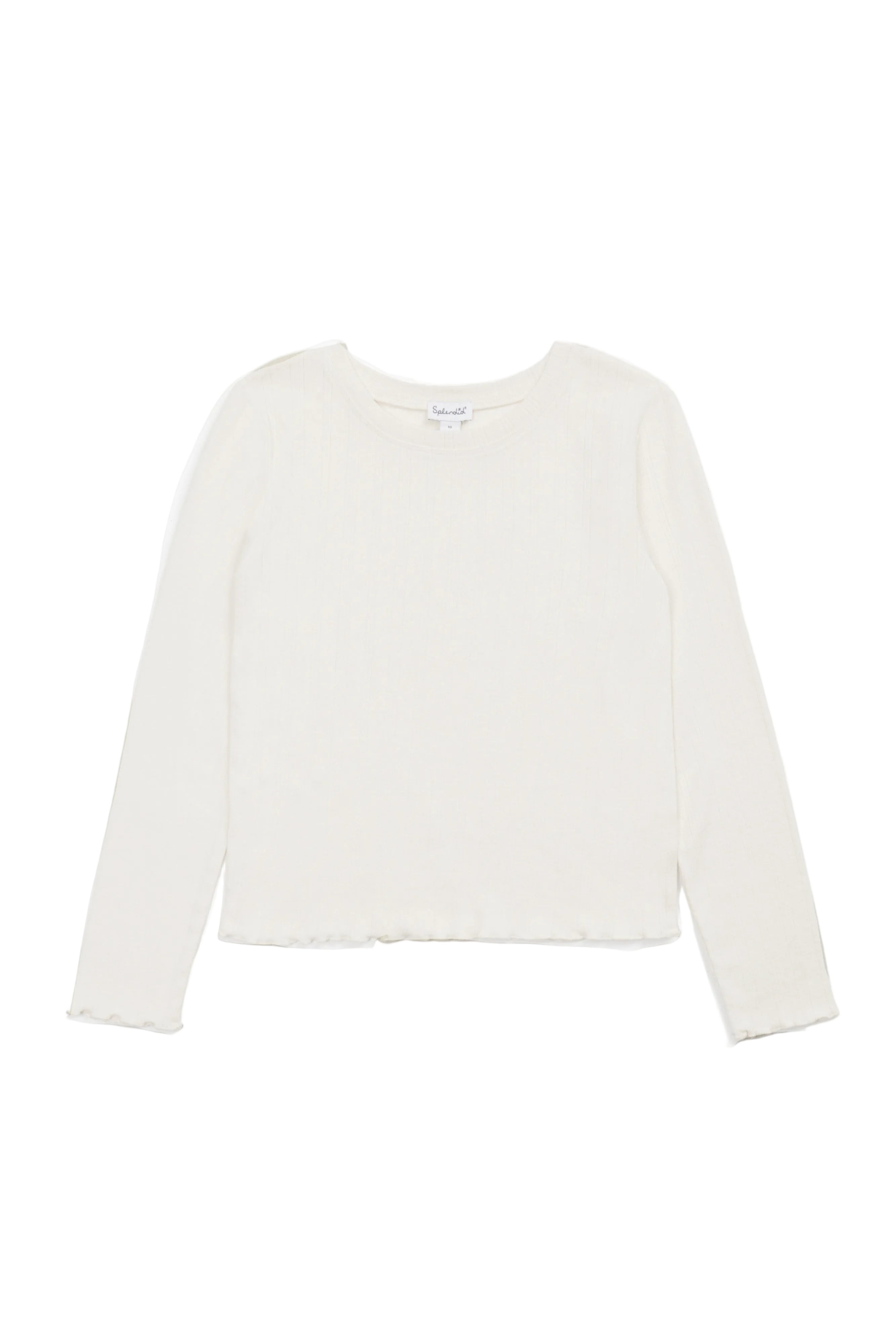 Splendid girls texture rib long sleeve top