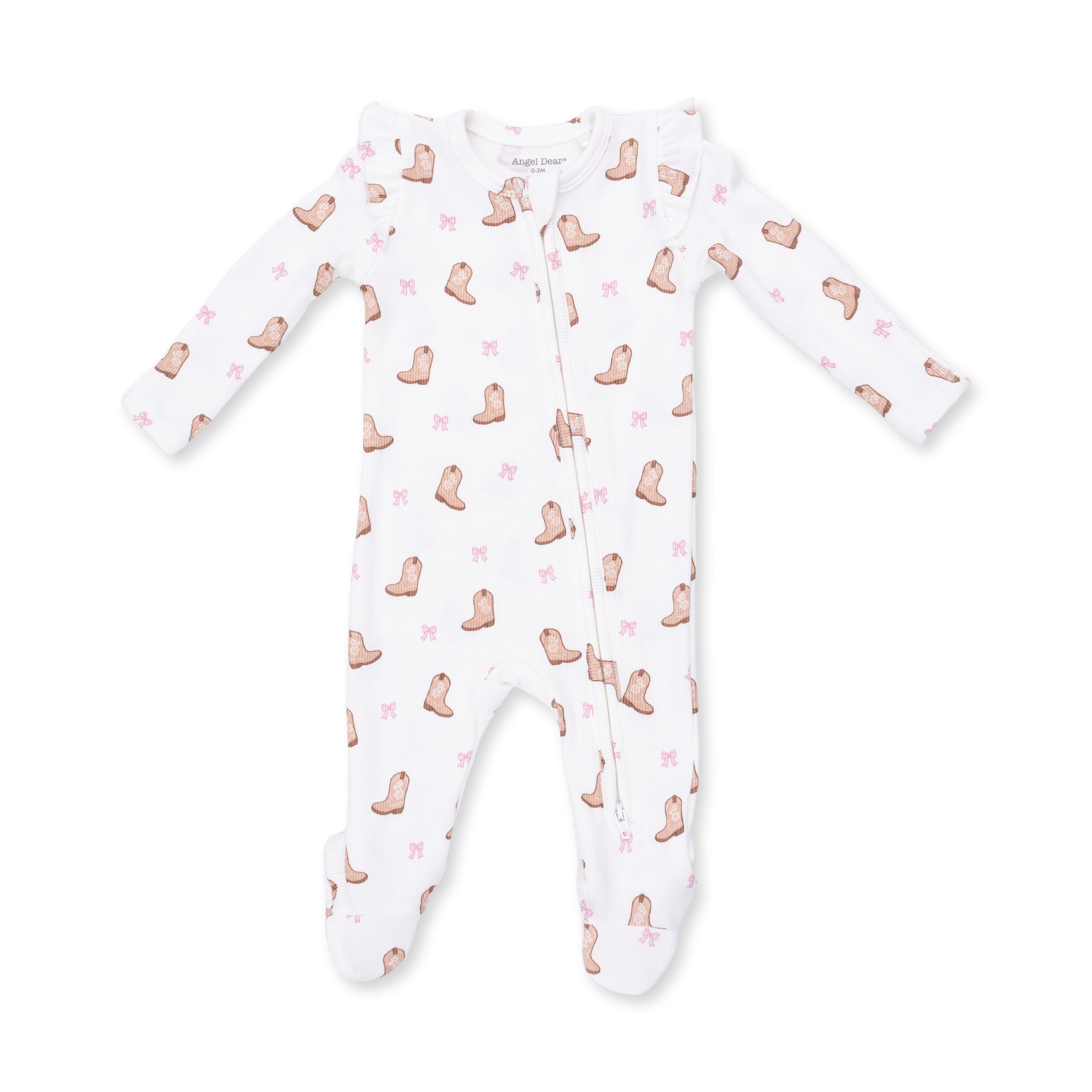 Angel Dear infant mini cowboy boots zipper footie