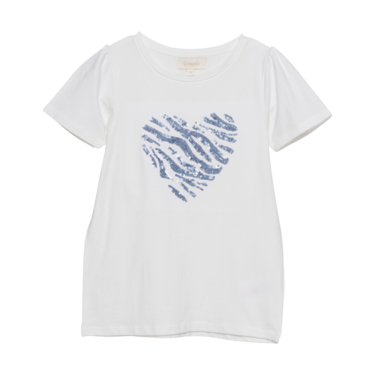 Creamie girls sequin heart tee