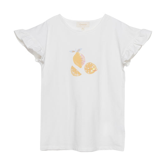 Creamie girls lemons sequin tee