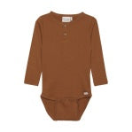 Minymo infant long sleeve ribbed button onesie