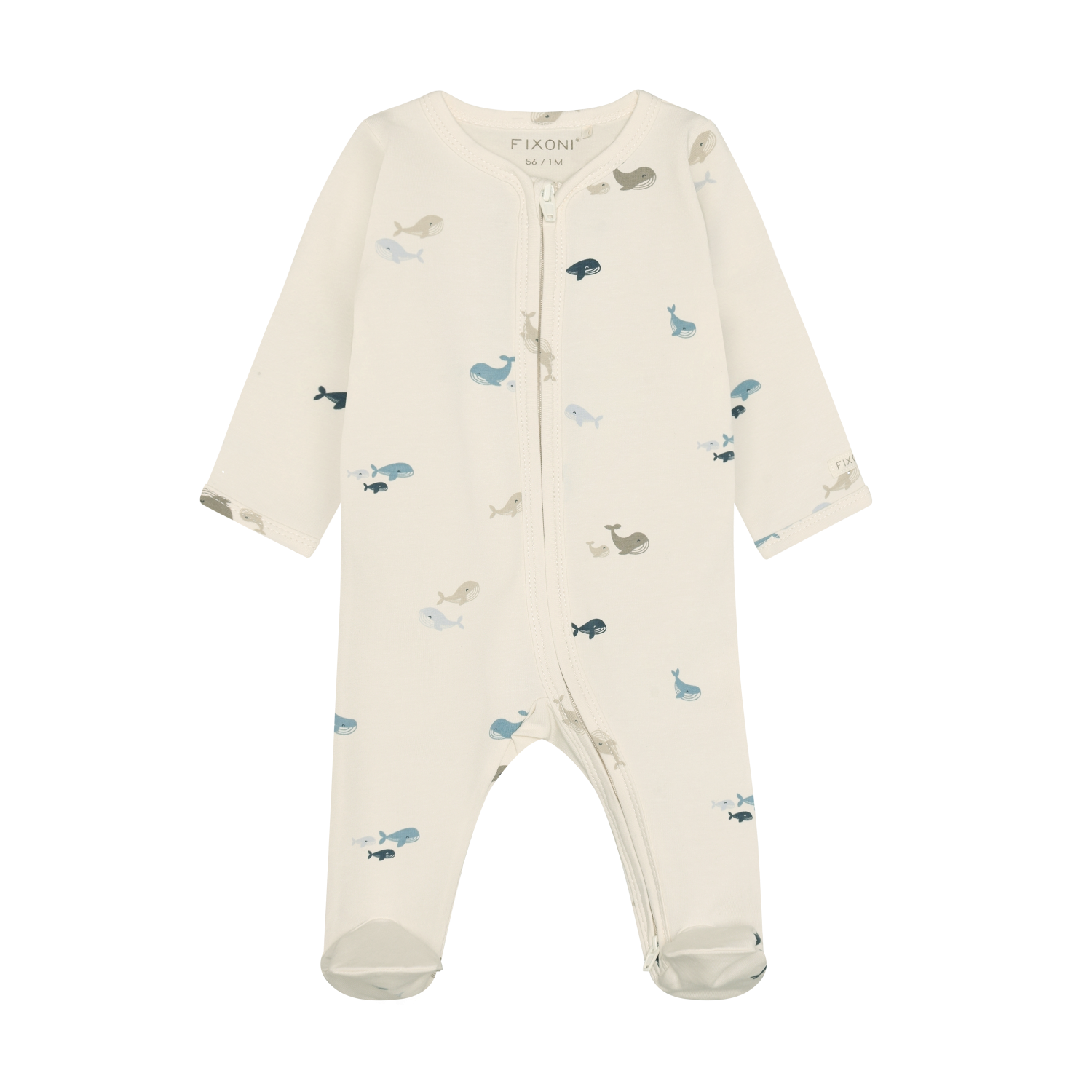 Fixoni infant whale print footie