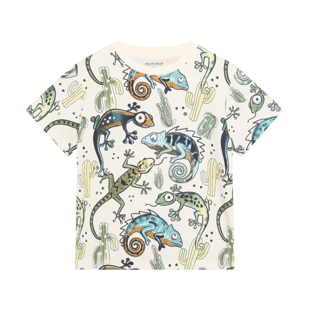 Minymo boys allover lizard graphic tee