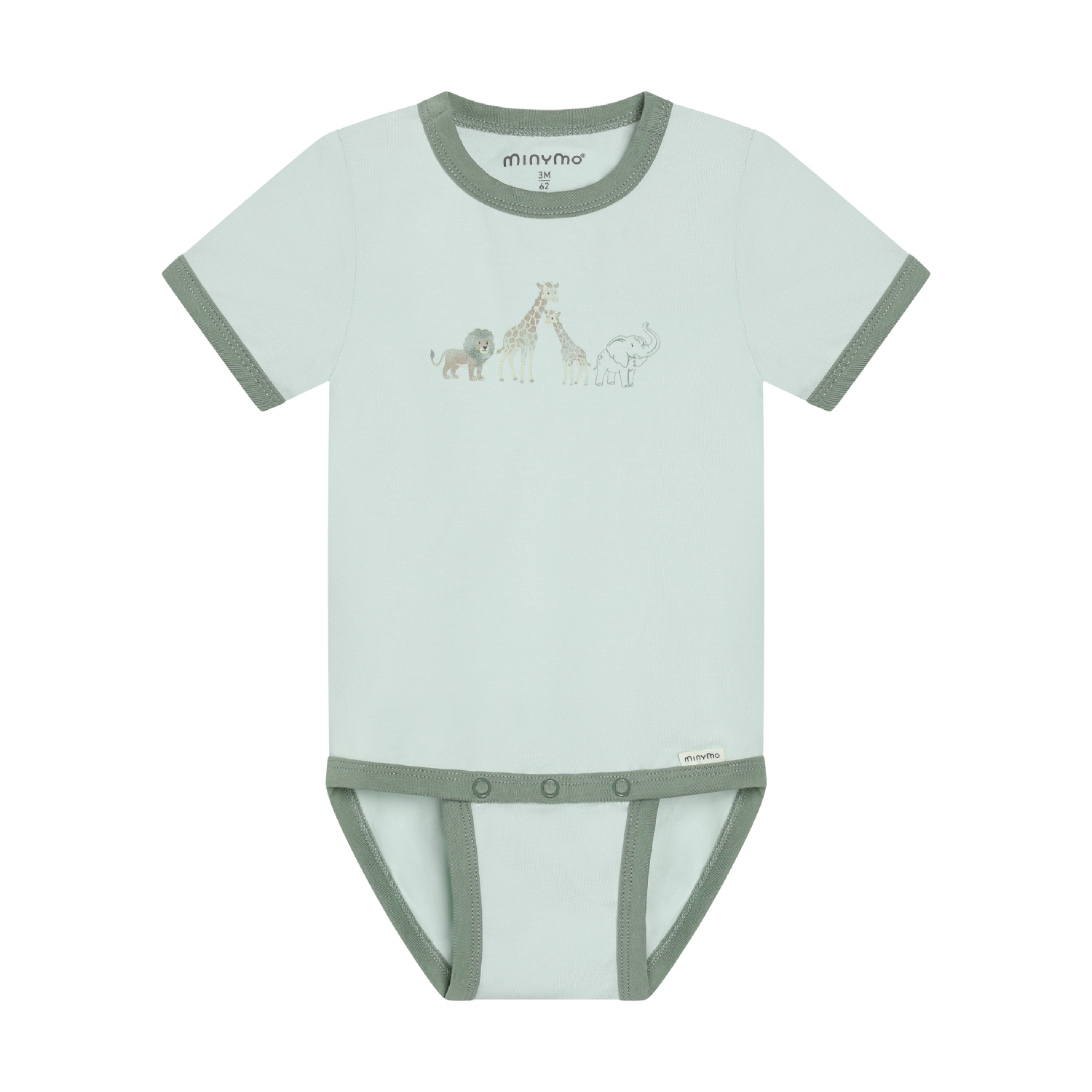 Minymo infant safari animal short sleeve onesie