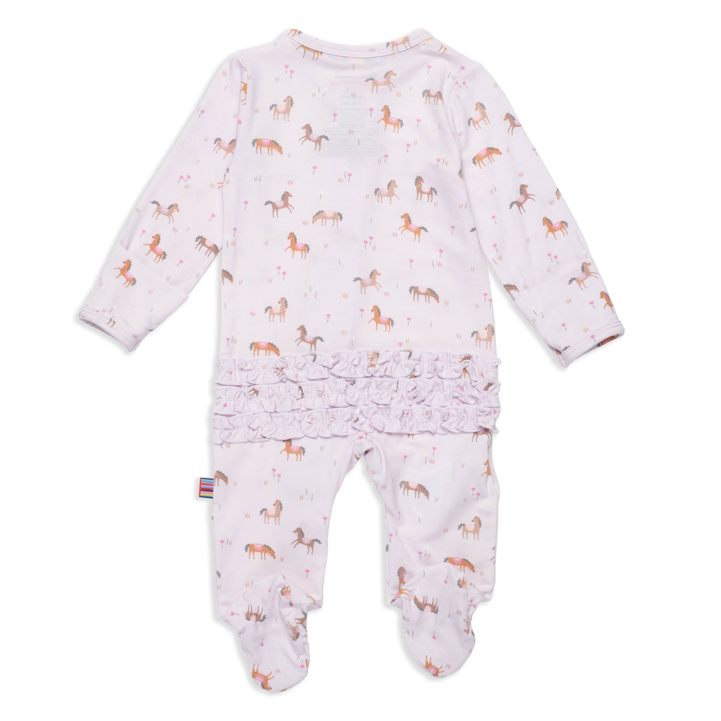 Magnetic Me infant girl purple rein footie