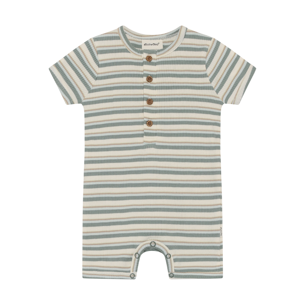 Minymo infant stripe henley short romper