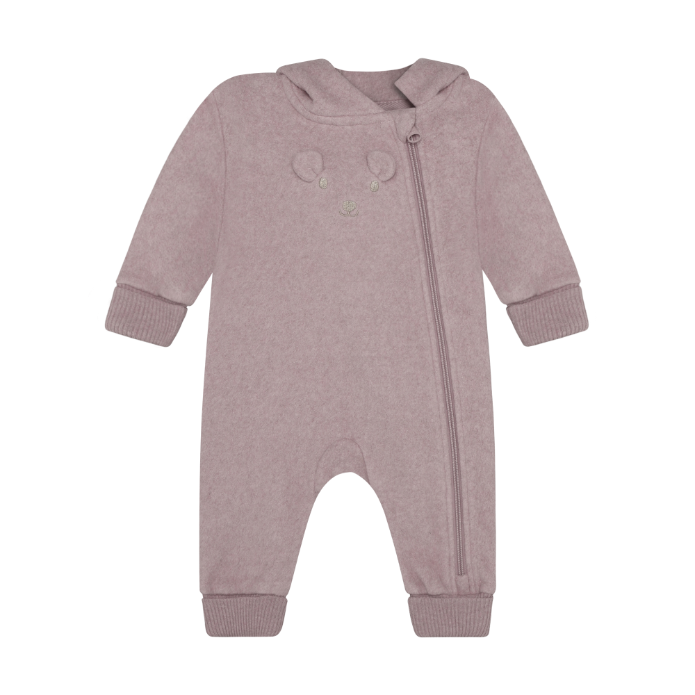 Minymo infant hooded fleece romper