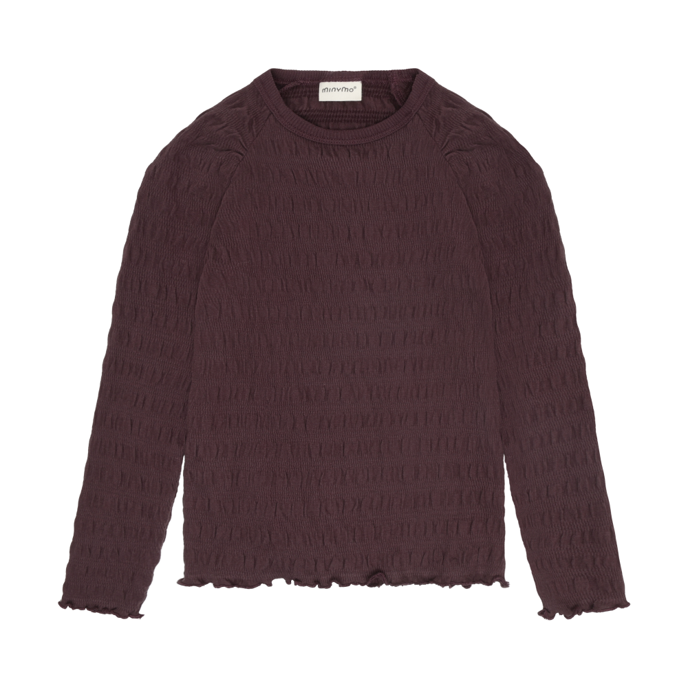 Minymo girls textured long sleeve top