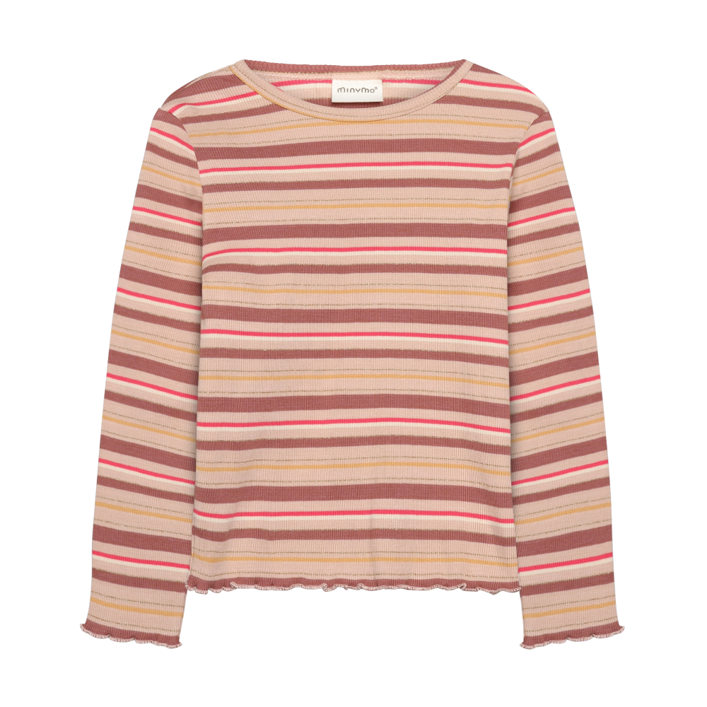 Minymo girls long sleeve stripe top