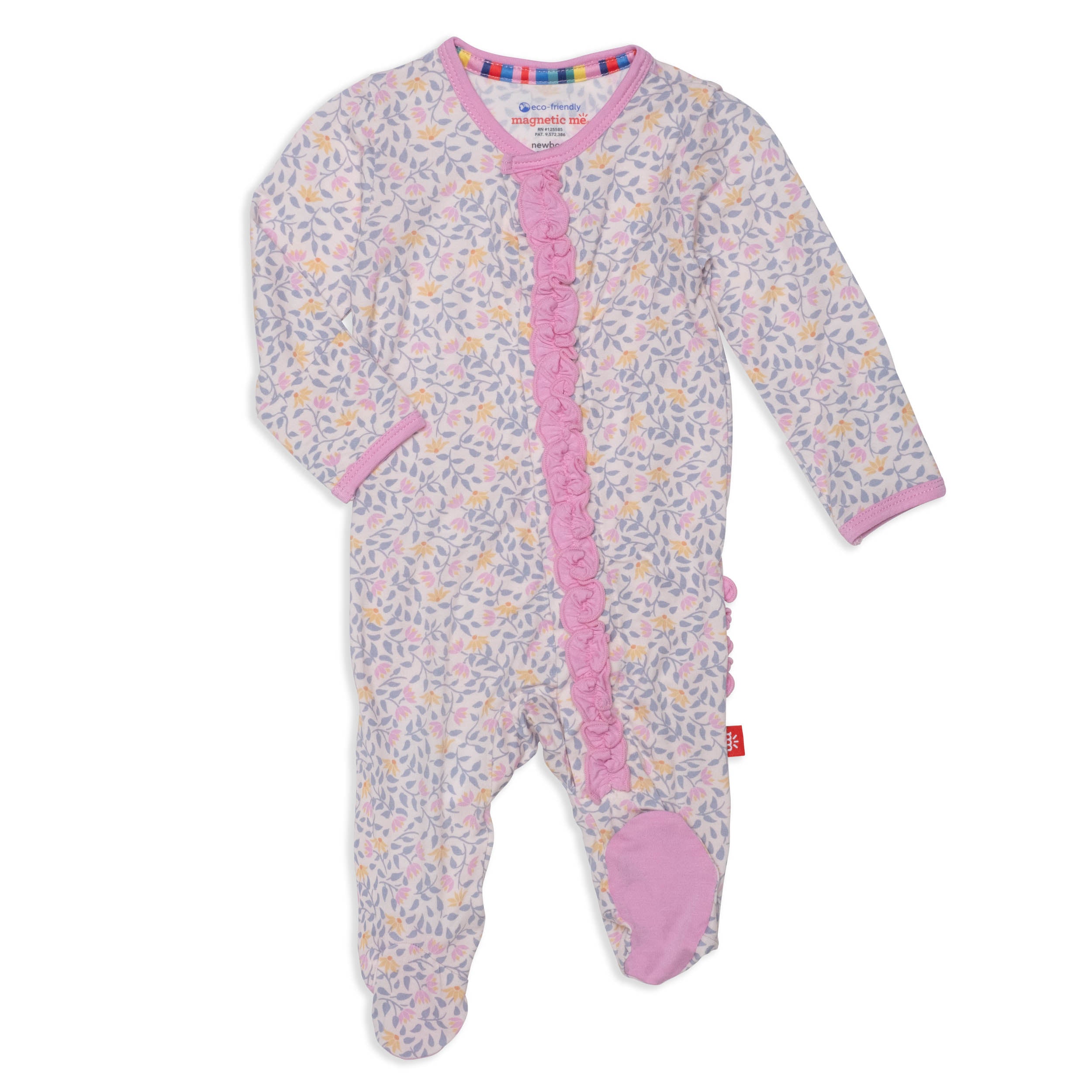 Magnetic Me infant girl amelia ruffle footie